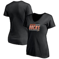 Women's Fanatics Branded Black Anaheim Ducks Plus Size Mascot In Bounds V-Neck T-Shirt