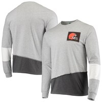 Men's Refried Apparel Heather Gray Cleveland Browns Sustainable Angle Long Sleeve T-Shirt