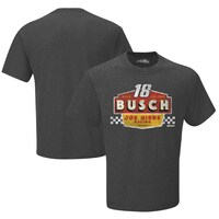 Men's Joe Gibbs Racing Team Collection Heather Charcoal Kyle Busch Vintage Duel T-Shirt