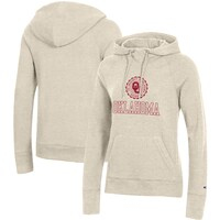 Women's Champion Heathered Oatmeal Oklahoma Sooners College Seal Pullover Hoodie
