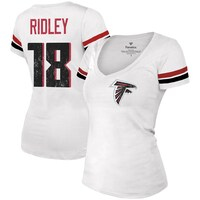 Women's Majestic Threads Calvin Ridley White Atlanta Falcons Name & Number V-Neck T-Shirt