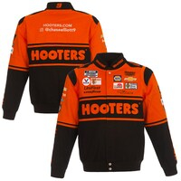 Men's JH Design Black/Orange Chase Elliott Hooters Twill Uniform Full-Snap Jacket