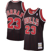 Men's Mitchell & Ness Michael Jordan Black Chicago Bulls 1995/96 Hardwood Classics Authentic Jersey
