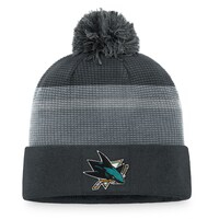 Men's Fanatics Branded Charcoal San Jose Sharks Authentic Pro Home Ice Cuffed Knit Hat with Pom