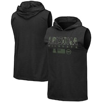 Men's Colosseum Black Arizona Wildcats OHT Military Appreciation Camo Logo Hoodie Sleeveless T-Shirt