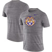 Men's Nike Heathered Charcoal LSU Tigers Big & Tall Velocity Performance T-Shirt