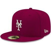 Men's New Era Cardinal New York Mets White Logo 59FIFTY Fitted Hat