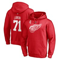 Men's Fanatics Branded Dylan Larkin Red Detroit Red Wings Authentic Stack Player Name & Number Fitted Pullover Hoodie