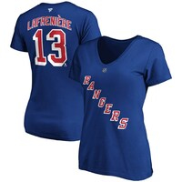 Women's Fanatics Branded Alexis Lafreniere Blue New York Rangers Plus Size Name & Number V-Neck T-Shirt