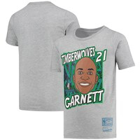 Youth Mitchell & Ness Kevin Garnett Gray Minnesota Timberwolves Hardwood Classics King of the Court Player T-Shirt