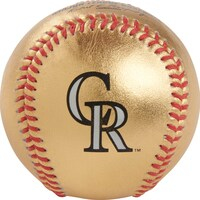 Colorado Rockies Rawlings Gold Leather Baseball