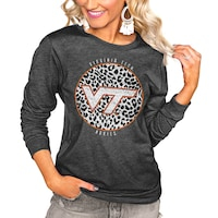 Women's Charcoal Virginia Tech Hokies Call the Shots Oversized Long Sleeve T-Shirt