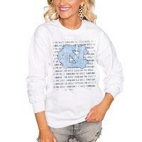 Women's White North Carolina Tar Heels Bold Type Perfect Pullover Sweatshirt