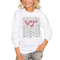 Women's White Virginia Tech Hokies Bold Type Perfect Pullover Sweatshirt
