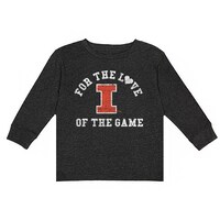 Toddler Charcoal Illinois Fighting Illini For the Love Long Sleeve T-Shirt
