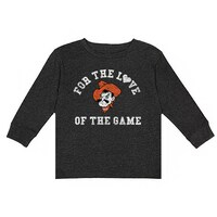 Toddler Charcoal Oklahoma State Cowboys For the Love Long Sleeve T-Shirt