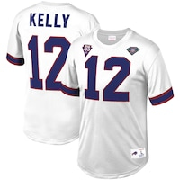 Men's Mitchell & Ness Jim Kelly White Buffalo Bills Retired Player Name & Number Mesh Top