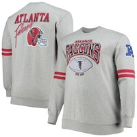 Men's Mitchell & Ness Heathered Gray Atlanta Falcons Big & Tall Allover Print Pullover Sweatshirt