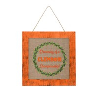 FOCO Clemson Tigers 12'' Double-Sided Burlap Sign