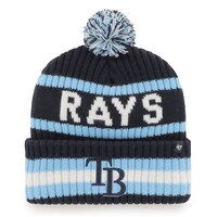 Men's '47 Navy Tampa Bay Rays Bering Cuffed Knit Hat with Pom