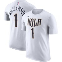 Men's Nike Zion Williamson White New Orleans Pelicans 2021/22 City Edition Name & Number T-Shirt