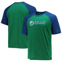Men's Nike Green/Blue Dallas Mavericks 2021/22 City Edition Pregame Warmup Shooting Raglan Performance T-Shirt