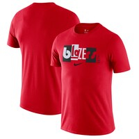 Men's Nike Red Portland Trail Blazers 2021/22 City Edition Essential Wordmark Collage T-Shirt