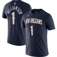 Men's Nike Zion Williamson Navy New Orleans Pelicans Diamond Icon Name & Number T-Shirt