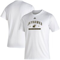 Men's adidas White Kansas Jayhawks Military Appreciation Salute To Service AEROREADY Creator T-Shirt