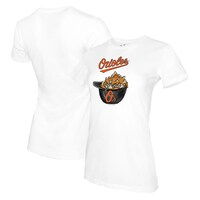 Women's Tiny Turnip White Baltimore Orioles Nacho Helmet T-Shirt