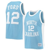 Men's Original Retro Brand Phil Ford Carolina Blue North Carolina Tar Heels Commemorative Classic Basketball Jersey
