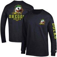 Men's Champion Black Oregon Ducks Team Stack Long Sleeve T-Shirt