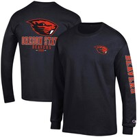Men's Champion Black Oregon State Beavers Team Stack Long Sleeve T-Shirt