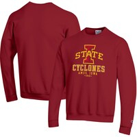 Men's Champion Cardinal Iowa State Cyclones Team Stack Powerblend Pullover Sweatshirt