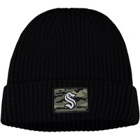 Men's adidas Black Seattle Kraken Military Appreciation Cuffed Knit Hat