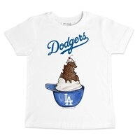 Infant Tiny Turnip White Los Angeles Dodgers Sundae Helmet T-Shirt