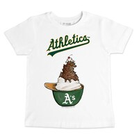 Infant Tiny Turnip White Oakland Athletics Sundae Helmet T-Shirt