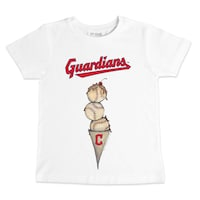 Infant Tiny Turnip White Cleveland Guardians Triple Scoop T-Shirt