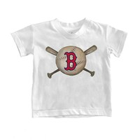 Infant Tiny Turnip White Boston Red Sox Baseball Crossbats T-Shirt