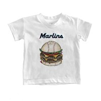 Infant Tiny Turnip White Miami Marlins Burger T-Shirt
