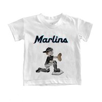 Toddler Tiny Turnip White Miami Marlins Caleb the Catcher T-Shirt