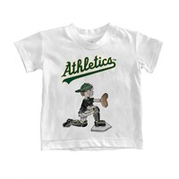 Toddler Tiny Turnip White Oakland Athletics Caleb the Catcher T-Shirt