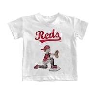 Toddler Tiny Turnip White Cincinnati Reds Caleb the Catcher T-Shirt