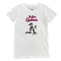 Women's Tiny Turnip White St. Louis Cardinals Caleb the Catcher T-Shirt