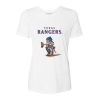Women's Tiny Turnip White Texas Rangers Kate the Catcher T-Shirt