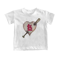 Youth Tiny Turnip White St. Louis Cardinals Heart Bat T-Shirt