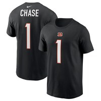 Men's Nike Ja'Marr Chase Black Cincinnati Bengals Player Name & Number T-Shirt