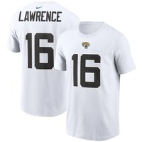 Men's Nike Trevor Lawrence White Jacksonville Jaguars Player Name & Number T-Shirt