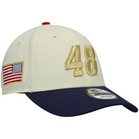 Men's New Era Cream/Navy Alex Bowman Chrome 9FORTY Snapback Hat