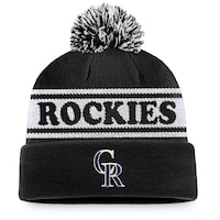 Men's Fanatics Branded Black/White Colorado Rockies Sport Resort Cuffed Knit Hat with Pom